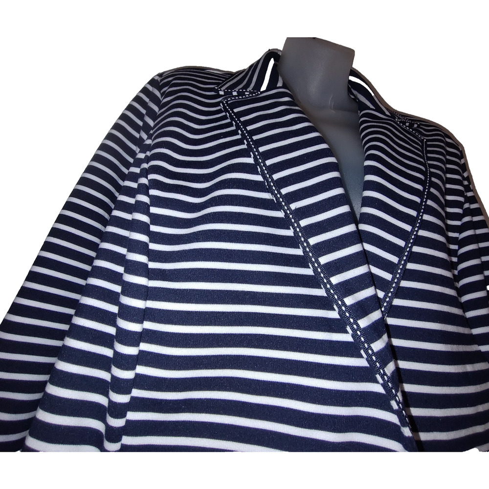 CJ Banks Women’s Blue Striped Classic Style Blazer Jacket Size 2X BG19 - Picture 3 of 4